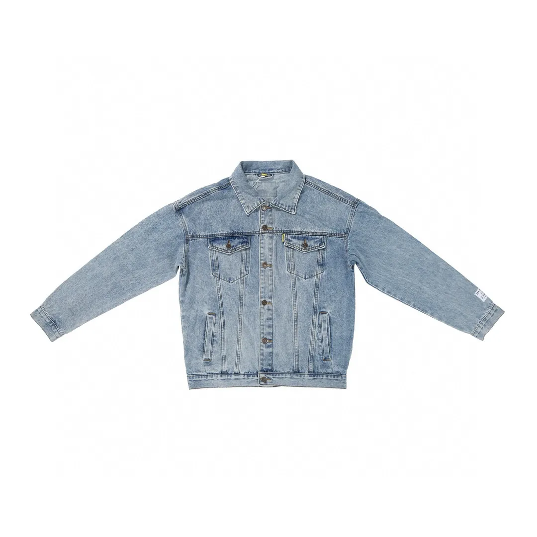 P260💰GA101 GALLERY DEPT. 22fw Vintage Andy Denim Jacket embroidered black logo washed distressed denim jacket denim jacket couple same style Size: S-XL